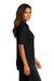 Port Authority LK682 Womens City Moisture Wicking Short Sleeve Button Down Shirt Black Model Side