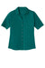 Port Authority LK682 Womens City Moisture Wicking Short Sleeve Button Down Shirt Dark Teal Green Flat Front