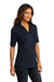 Port Authority LK682 Womens City Moisture Wicking Short Sleeve Button Down Shirt River Navy Blue Model 3q