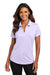 Port Authority LK683 Womens City Stretch Short Sleeve Polo Shirt Bright Lavender Purple Model Front