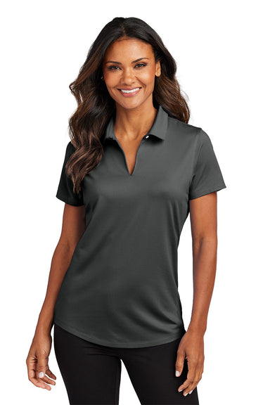 Port Authority LK683 Womens City Stretch Short Sleeve Polo Shirt Graphite Grey Model Front