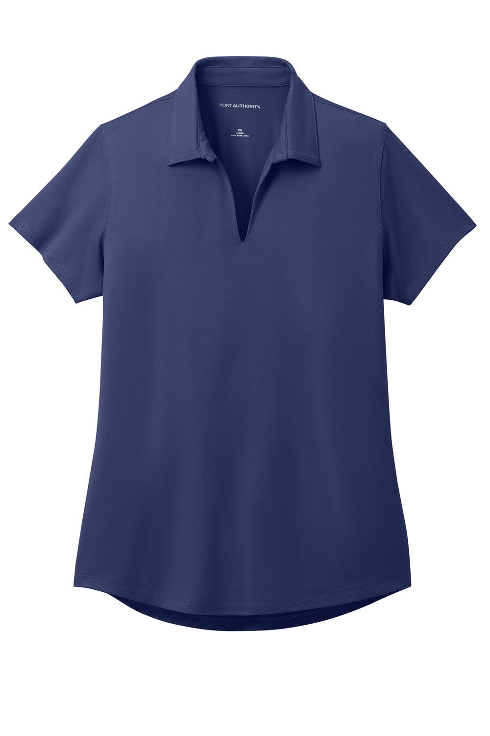 Port Authority LK683 Womens City Stretch Short Sleeve Polo Shirt River Navy Blue Flat Front