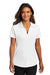 Port Authority LK683 Womens City Stretch Short Sleeve Polo Shirt White Model Front