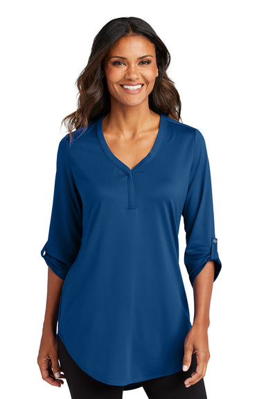 Port Authority LK6840 Womens City Stretch 3/4 Sleeve Tunic True Blue Model Front