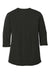 Port Authority LK750 Womens Moisture Wicking 3/4 Sleeve Polo Shirt Black Flat Back