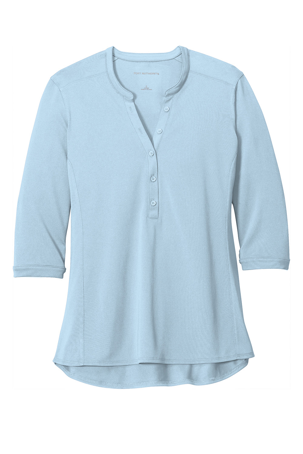 Port Authority LK750 Womens Moisture Wicking 3/4 Sleeve Polo Shirt Cloud Blue Flat Front