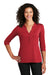 Port Authority LK750 Womens Moisture Wicking 3/4 Sleeve Polo Shirt Rich Red Model Front