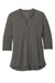 Port Authority LK750 Womens Moisture Wicking 3/4 Sleeve Polo Shirt Sterling Grey Flat Front