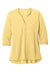 Port Authority LK750 Womens Moisture Wicking 3/4 Sleeve Polo Shirt Sunbeam Yellow Flat Front