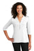 Port Authority LK750 Womens Moisture Wicking 3/4 Sleeve Polo Shirt White Model Front