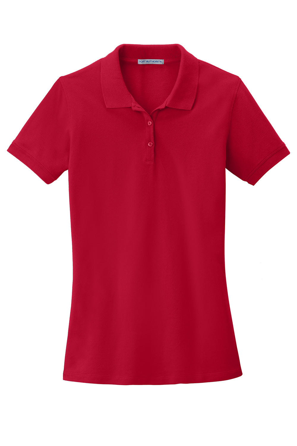 Port Authority LK8000 Womens Wrinkle Resistant Short Sleeve Polo Shirt Apple Red Flat Front