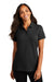 Port Authority LK8000 Womens Wrinkle Resistant Short Sleeve Polo Shirt Black Model Front