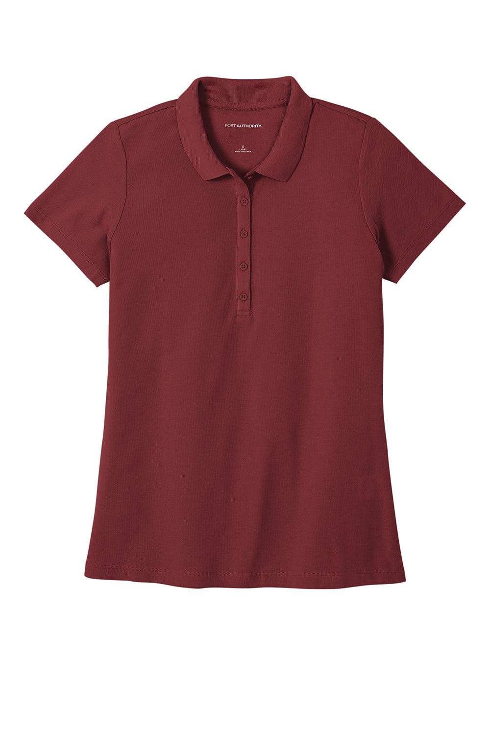 Port Authority LK810 Womens React SuperPro Snag Resistant Short Sleeve Polo Shirt Burgundy Flat Front