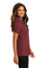 Port Authority LK810 Womens React SuperPro Snag Resistant Short Sleeve Polo Shirt Burgundy Model Side