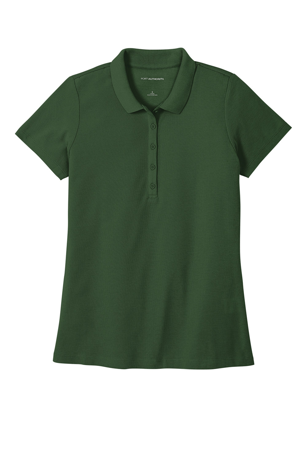 Port Authority LK810 Womens React SuperPro Snag Resistant Short Sleeve Polo Shirt Dark Green Flat Front