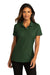 Port Authority LK810 Womens React SuperPro Snag Resistant Short Sleeve Polo Shirt Dark Green Model Front