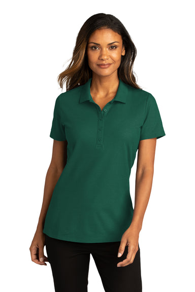 Port Authority LK810 Womens React SuperPro Snag Resistant Short Sleeve Polo Shirt Marine Green Model Front