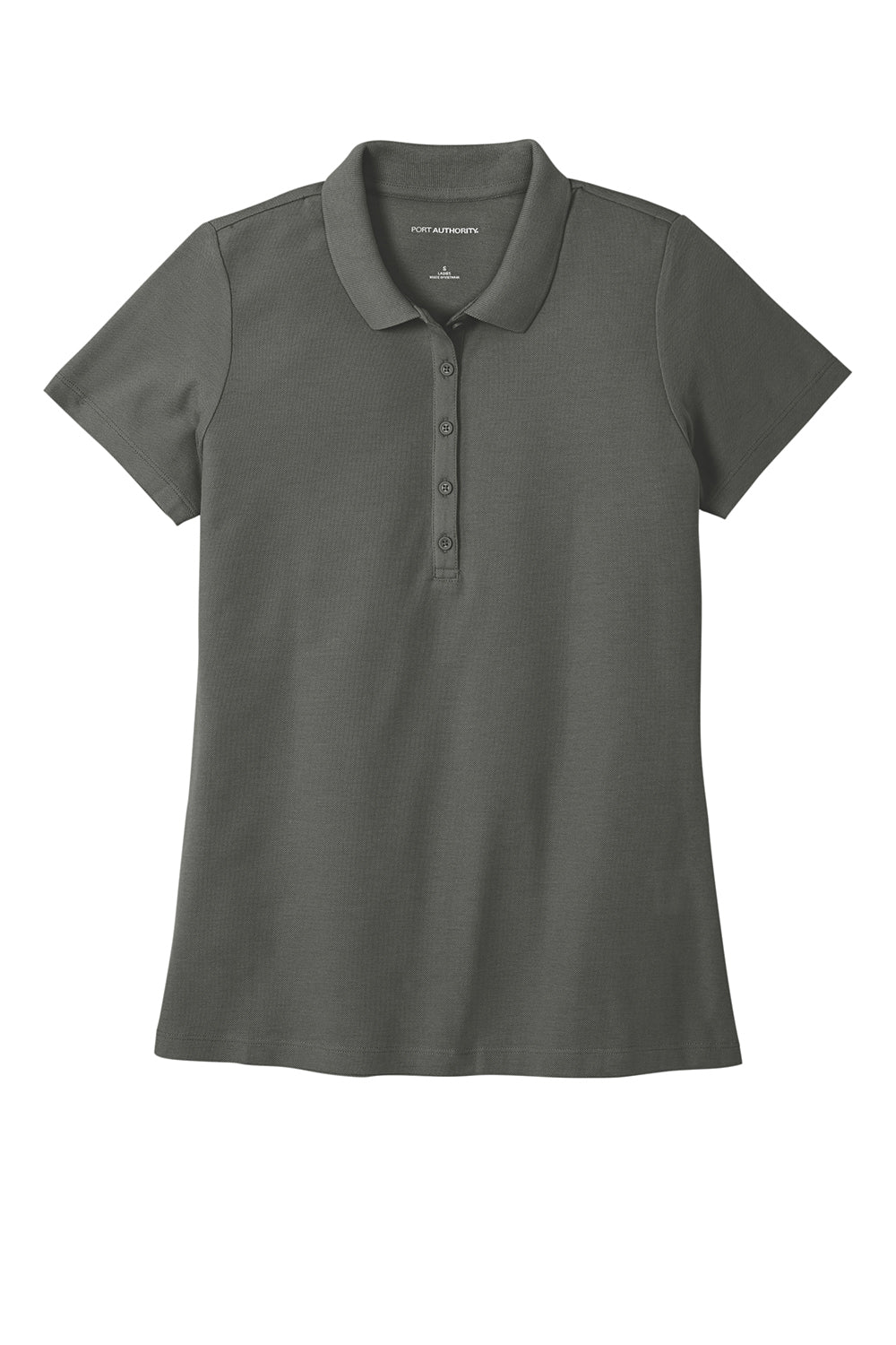 Port Authority LK810 Womens React SuperPro Snag Resistant Short Sleeve Polo Shirt Storm Grey Flat Front