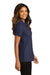 Port Authority LK810 Womens React SuperPro Snag Resistant Short Sleeve Polo Shirt True Navy Blue Model Side