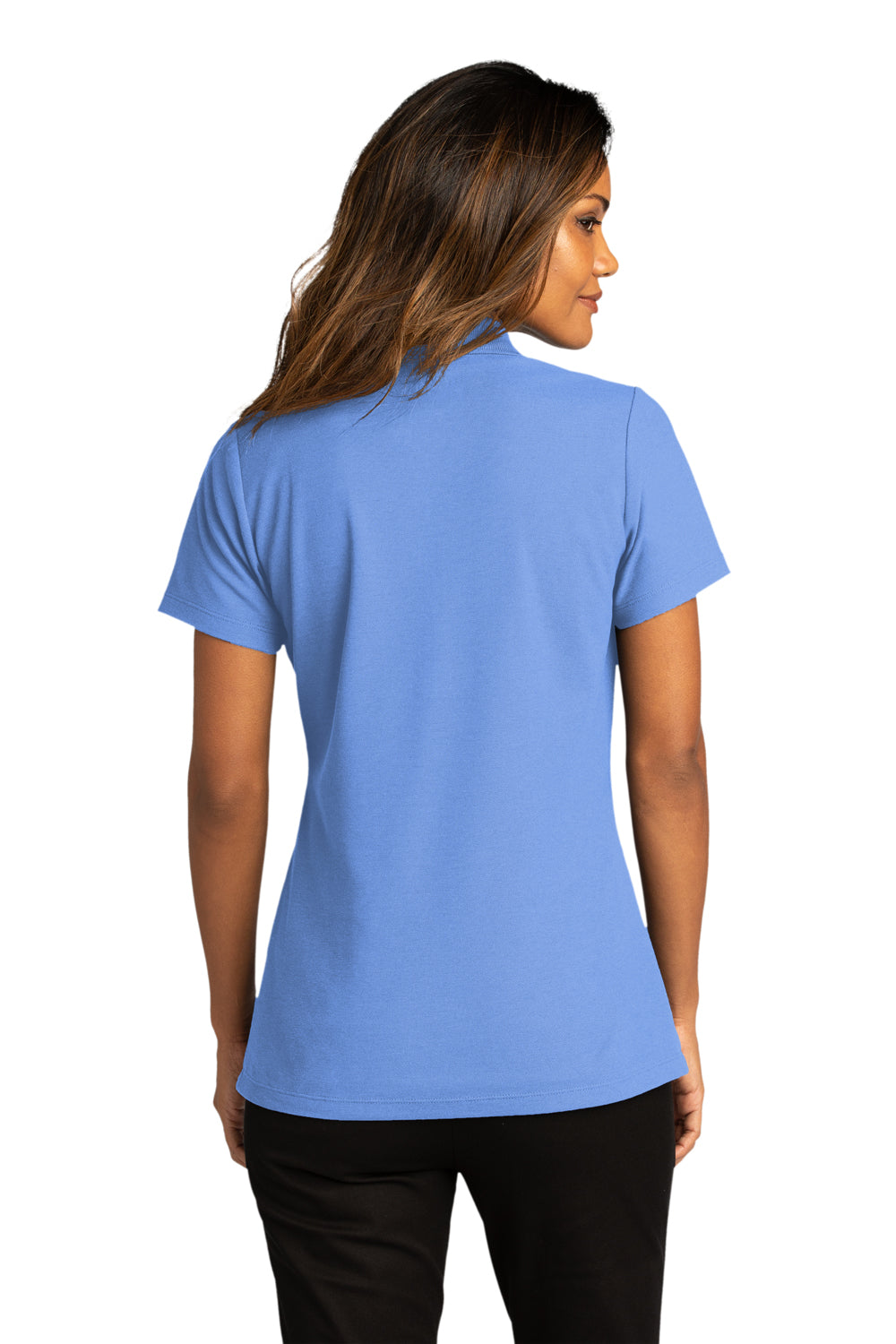 Port Authority LK810 Womens React SuperPro Snag Resistant Short Sleeve Polo Shirt Ultramarine Blue Model Back