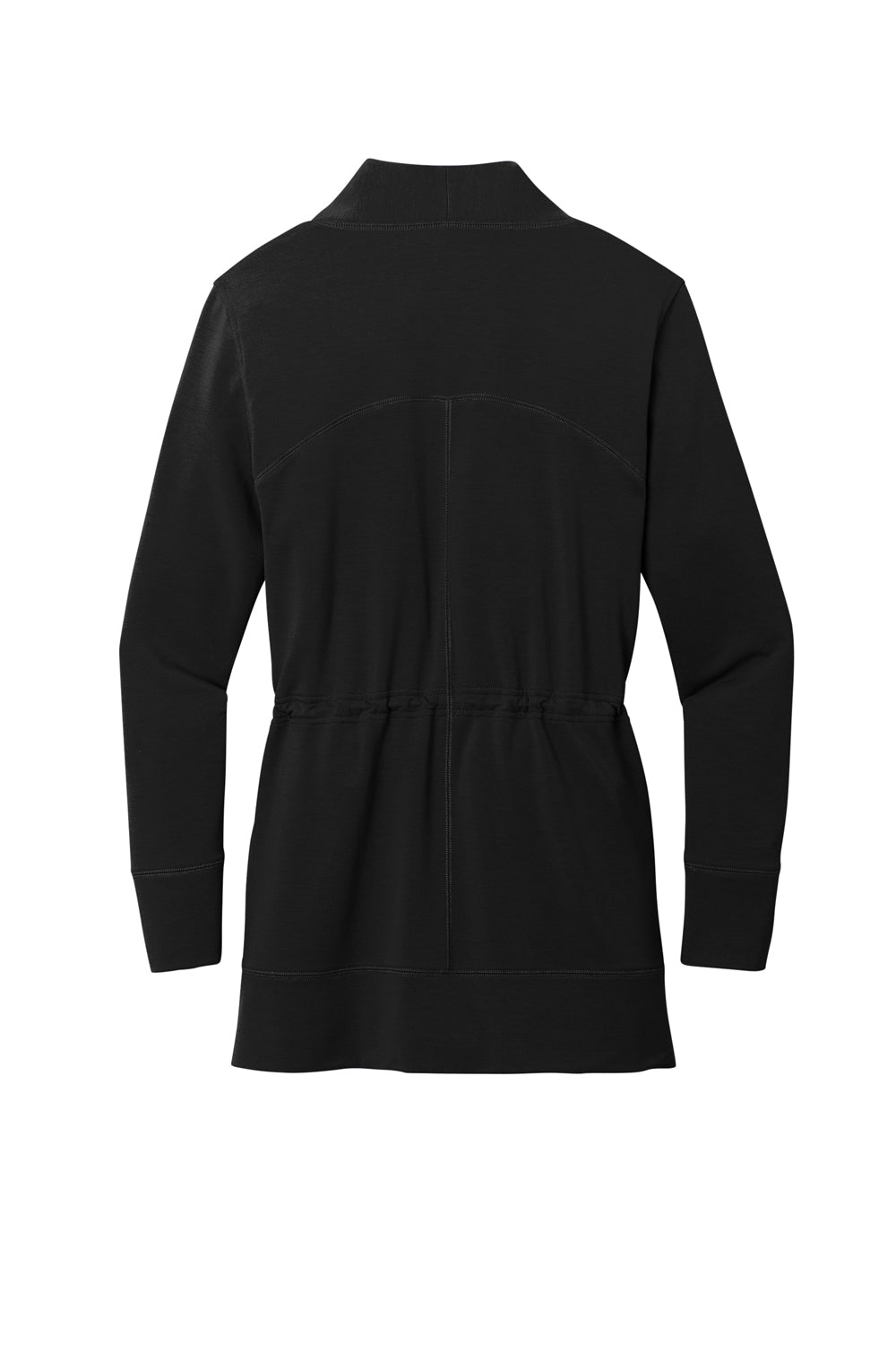 Port Authority LK825 Womens Microterry Snag Resistant Long Sleeve Cardigan Sweater Deep Black Flat Back