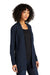 Port Authority LK825 Womens Microterry Snag Resistant Long Sleeve Cardigan Sweater River Navy Blue Model 3q