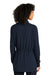 Port Authority LK825 Womens Microterry Snag Resistant Long Sleeve Cardigan Sweater River Navy Blue Model Back