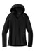 Port Authority LK826 Womens Microterry Snag Resistant Hooded Sweatshirt Hoodie Deep Black Flat Front