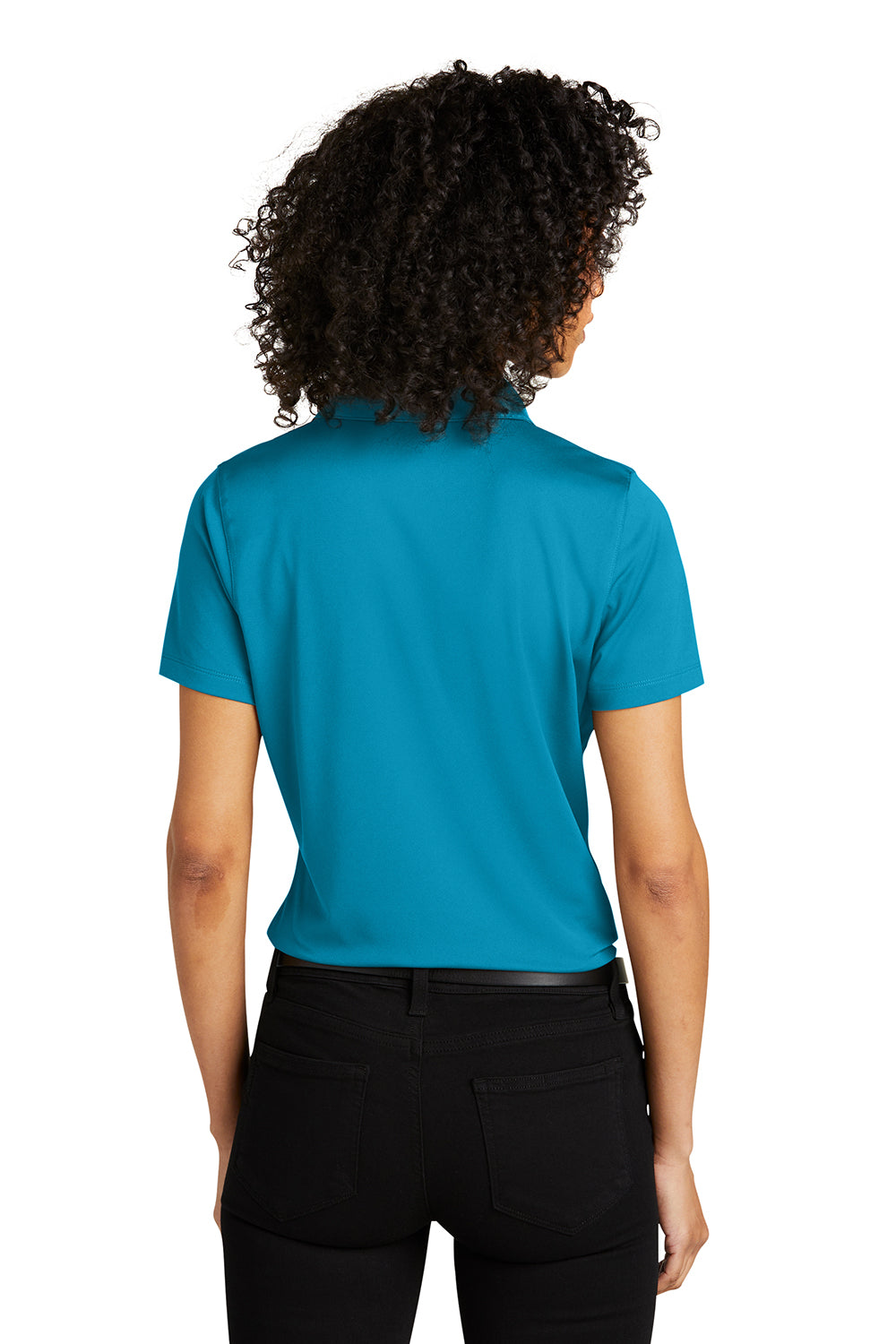 Port Authority LK863 Womens C-Free Performance Moisture Wicking Short Sleeve Polo Shirt Parcel Blue Model Back