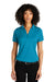 Port Authority LK863 Womens C-Free Performance Moisture Wicking Short Sleeve Polo Shirt Parcel Blue Model Front