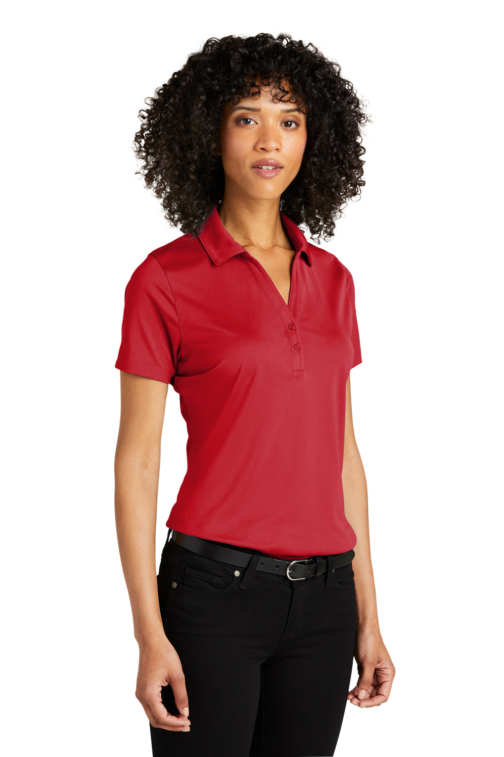 Port Authority LK863 Womens C-Free Performance Moisture Wicking Short Sleeve Polo Shirt Rich Red Model 3q