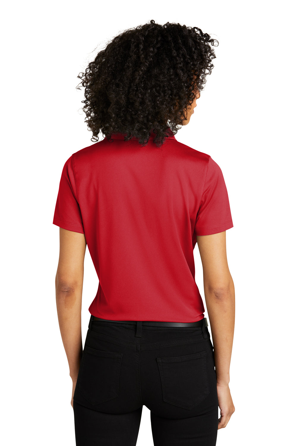 Port Authority LK863 Womens C-Free Performance Moisture Wicking Short Sleeve Polo Shirt Rich Red Model Back