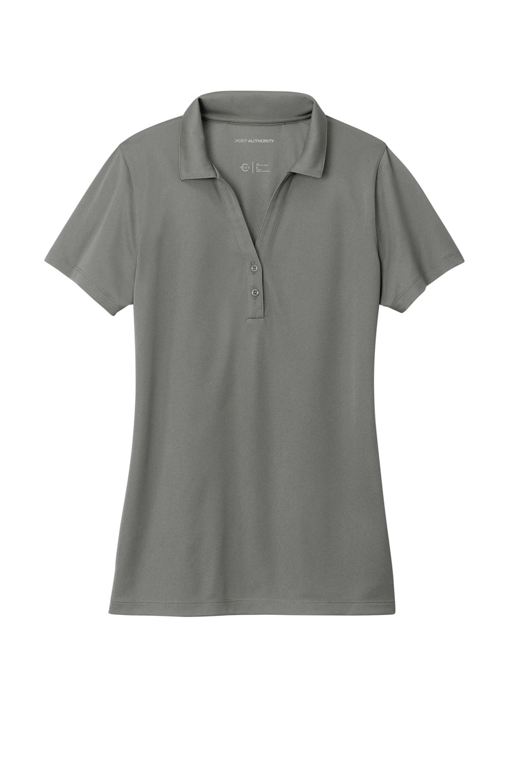 Port Authority LK863 Womens C-Free Performance Moisture Wicking Short Sleeve Polo Shirt Smoke Grey Flat Front