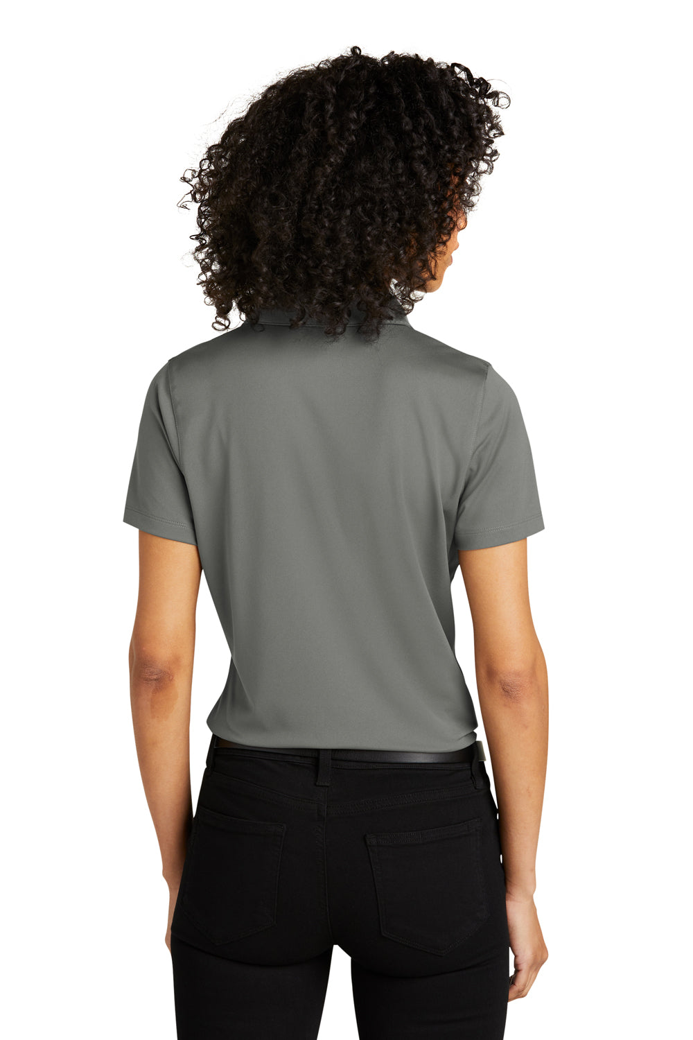 Port Authority LK863 Womens C-Free Performance Moisture Wicking Short Sleeve Polo Shirt Smoke Grey Model Back