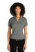 Port Authority LK863 Womens C-Free Performance Moisture Wicking Short Sleeve Polo Shirt Smoke Grey Model Front