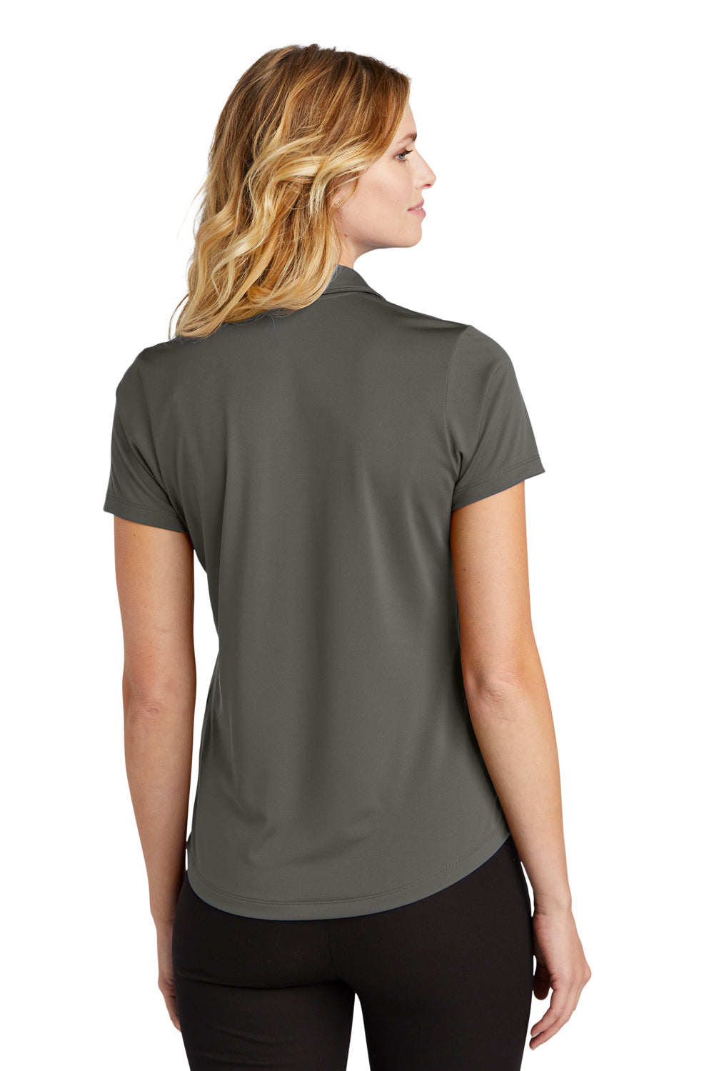 Port Authority LK864 Womens C-Free Performance Moisture Wicking Short Sleeve Polo Shirt Steel Grey Model Back