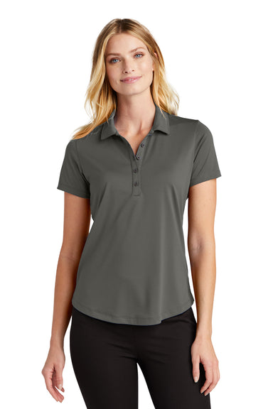 Port Authority LK864 Womens C-Free Performance Moisture Wicking Short Sleeve Polo Shirt Steel Grey Model Front