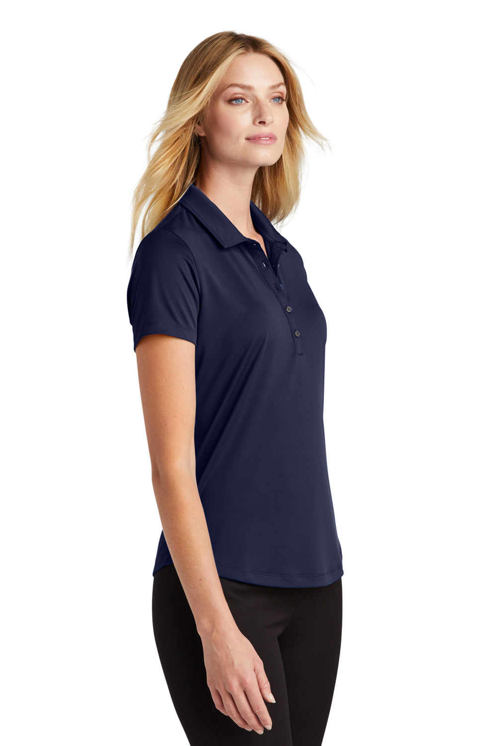 Port Authority LK864 Womens C-Free Performance Moisture Wicking Short Sleeve Polo Shirt True Navy Blue Model 3q