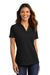 Port Authority LK867 Womens C-FREE Pique Short Sleeve Polo Shirt Black Model Front