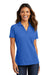 Port Authority LK867 Womens C-FREE Pique Short Sleeve Polo Shirt True Blue Model Front