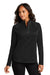 Port Authority LK870 Womens C-FREE Cypress 1/4 Zip Sweatshirt Deep Black Model Front