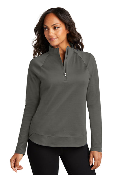 Port Authority LK870 Womens C-FREE Cypress 1/4 Zip Sweatshirt Steel Grey Model Front