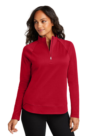 Port Authority LK870 Womens C-FREE Cypress 1/4 Zip Sweatshirt Rich Red Model Front