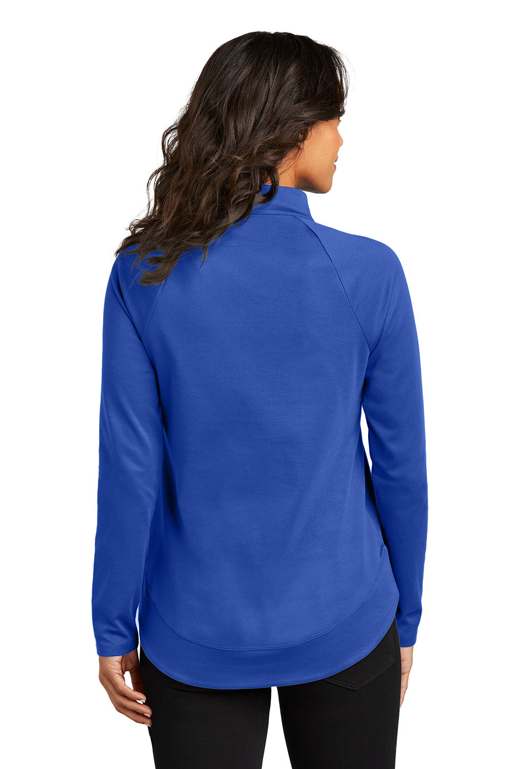 Port Authority LK870 Womens C-FREE Cypress 1/4 Zip Sweatshirt True Royal Blue Model Back