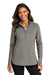 Port Authority LK880 Womens C-FREE Double Knit 1/4 Zip Sweatshirt Smoke Grey Model Front