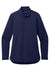 Port Authority LK880 Womens C-FREE Double Knit 1/4 Zip Sweatshirt True Navy Blue Flat Front