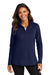 Port Authority LK880 Womens C-FREE Double Knit 1/4 Zip Sweatshirt True Navy Blue Model Front