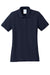 Port & Company LKP155 Womens Core Stain Resistant Short Sleeve Polo Shirt Deep Navy Blue Flat Front