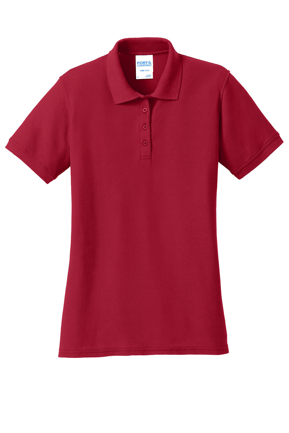 Port & Company LKP155 Womens Core Stain Resistant Short Sleeve Polo Shirt Red Flat Front