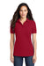 Port & Company LKP155 Womens Core Stain Resistant Short Sleeve Polo Shirt Red Model Front